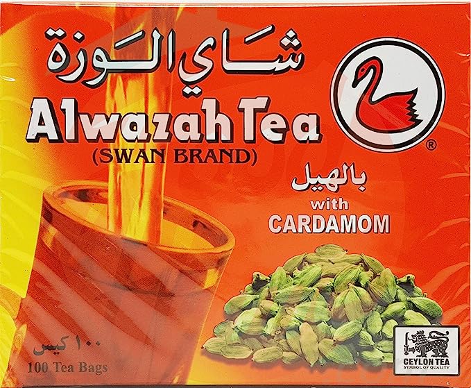 Alwazah Tea (Swan Brand) ceylon with cardamom 100 Teabags – Sahar Brand